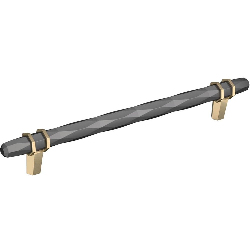 NWT (1) Amerock Cabinet Pull Black Chrome/Golden Champagne 8” Center-to-Center